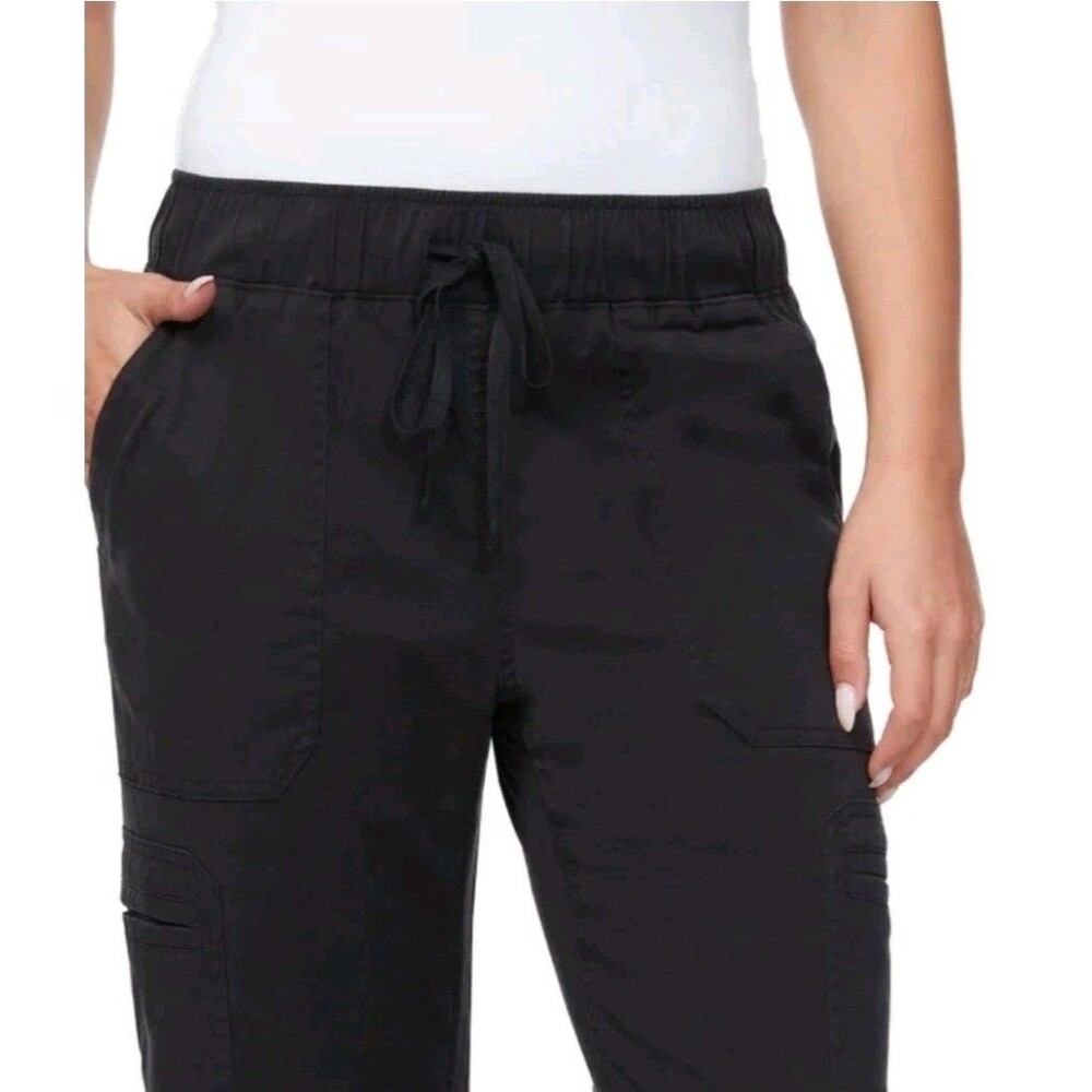 Buffalo Womens Pull-on Tencel Cargo Pant Black Size XXL Wide Waistband Tie Waist - Picture 4 of 10